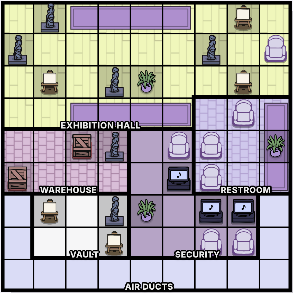 The Art Museum Heist game board screenshot