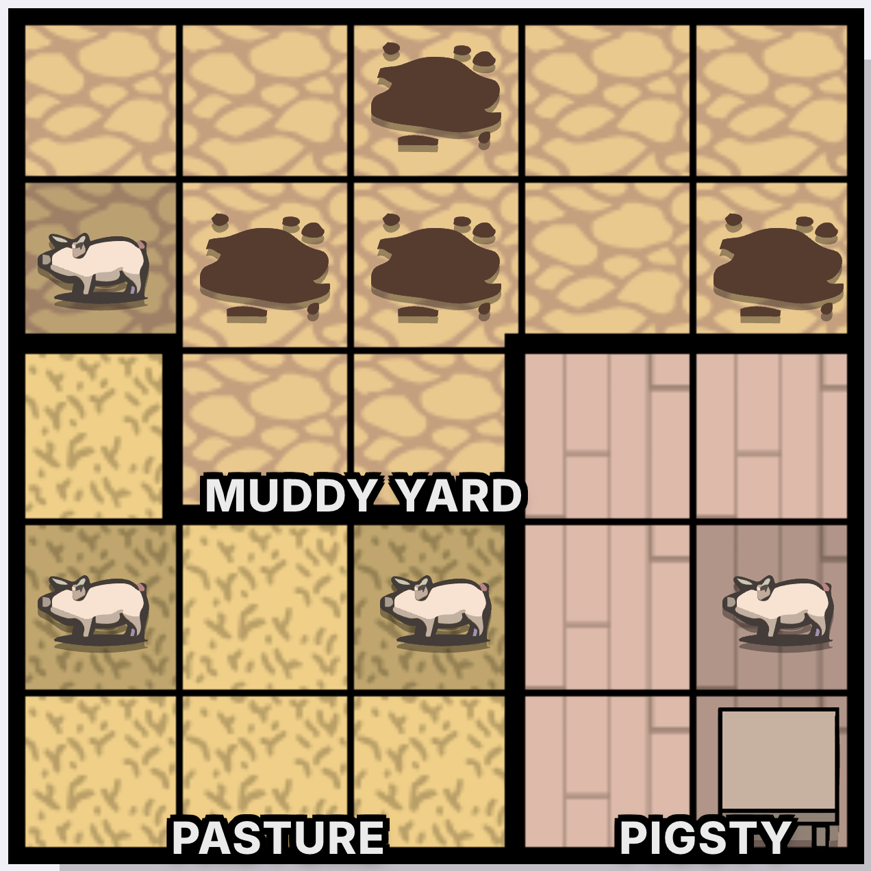 The Pigsty game board screenshot