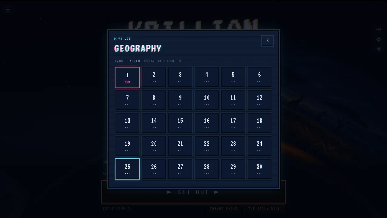 Krillion pack browser showing numbered packs beyond the Daily Dive