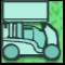 Carrito de golf icono de objeto del tablero